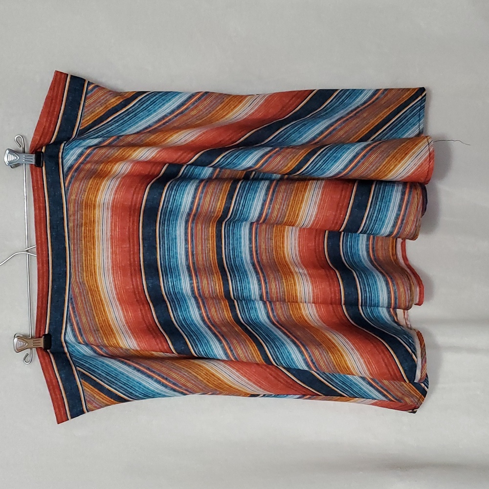Unique Vintage Serape Colorful Stripe Briella Flare Skirt Size 2X/18